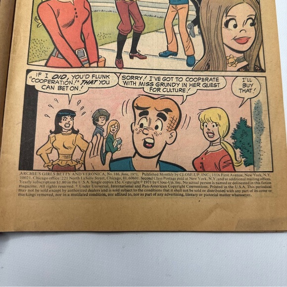 Archie’s Girls Betty & Veronica Archie Comic Books Series No.186 June 71’ - Picture 5 of 6